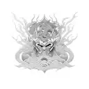 black cold heart baphamot  tattoo design idea