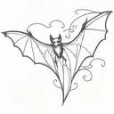 BAT SPREADING WINGS tattoo design idea