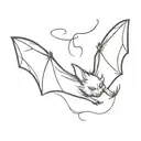 BAT SPREADING WINGS tattoo design idea