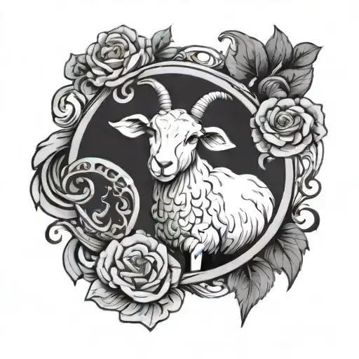 sacrifical lamb surrounded tattoo design idea