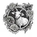sacrifical lamb surrounded tattoo design idea