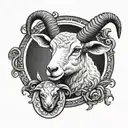 sacrifical lamb surrounded tattoo design idea