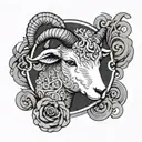 sacrifical lamb surrounded tattoo design idea
