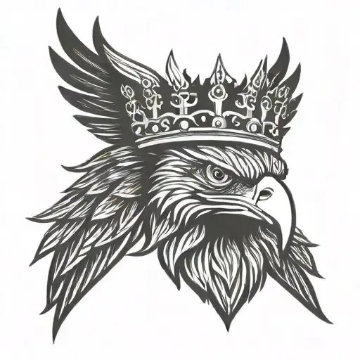 scania eagle with a crown tattoo design idea