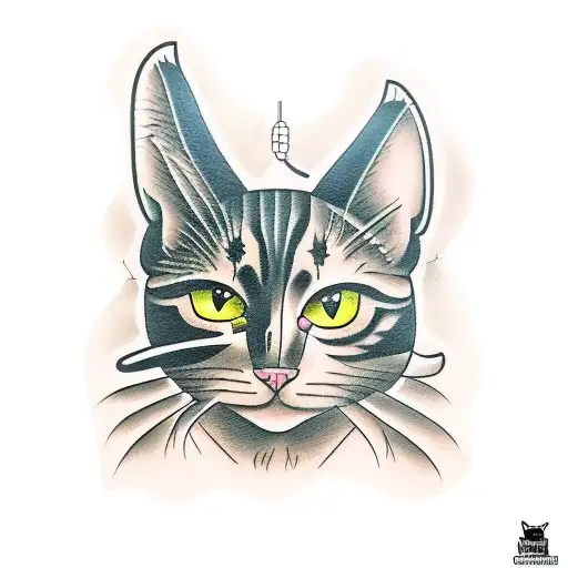 cowboy cat  tattoo design idea