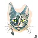 cowboy cat  tattoo design idea