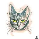 cowboy cat  tattoo design idea