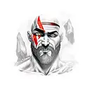 A tattoo of Kratos from God of War bouldering up a mountain tattoo design idea