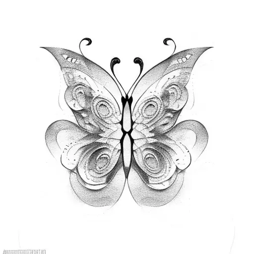 Butterfly canvas tattoo design idea