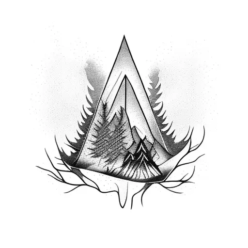 Forest fire tattoo design idea