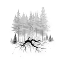 Forest fire tattoo design idea