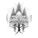 Forest fire tattoo design idea