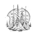 Forest fire tattoo design idea