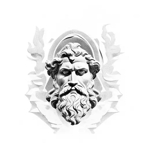 Odysseus statue tattoo design idea