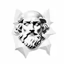 Odysseus statue tattoo design idea
