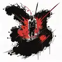 thunder,  wave, three-pronged spear tattoo design idea