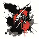 thunder,  wave, three-pronged spear tattoo design idea