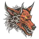 Demonic wolf head tattoo design idea