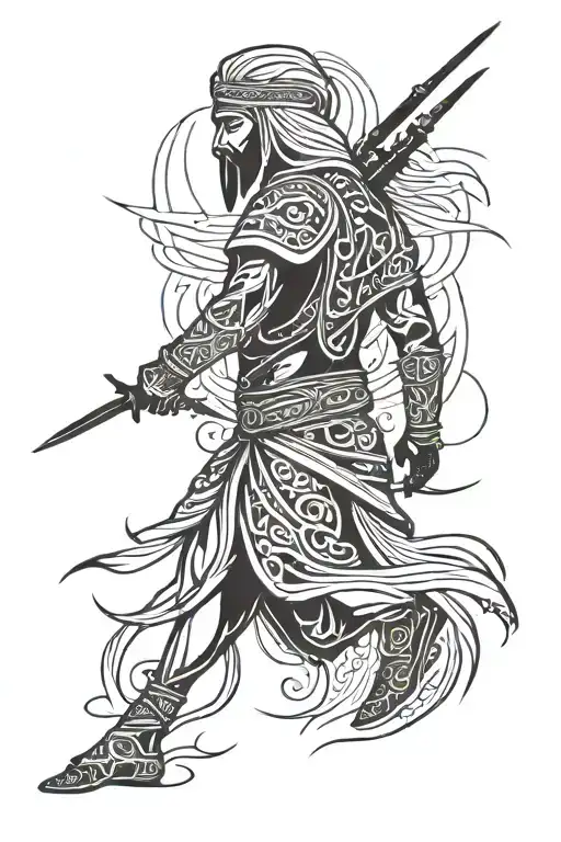 Arab Warrior, Pride and Resistance tattoo design idea