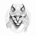 Caracal Middle Eastern  tattoo design idea