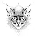 Caracal Middle Eastern  tattoo design idea