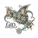 god bless tatto design with letter bold   tattoo design idea