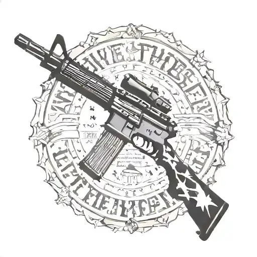 AR-15 silhouette behind "We the People" tattoo design idea