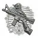 AR-15 silhouette behind "We the People" tattoo design idea