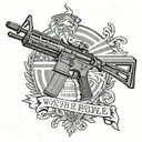 AR-15 silhouette behind "We the People" tattoo design idea