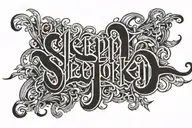 Black Metal font with a text saying "sleeptoken" tattoo design idea