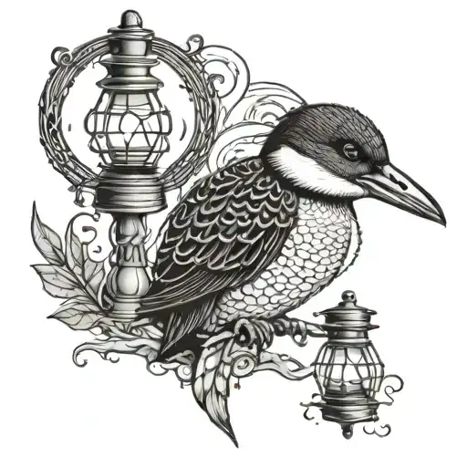 Loon and latern Thomas Shelby tattoo design idea