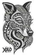 xolo dog aztec death tattoo design idea