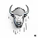 Buffalo head, comic tattoo design idea
