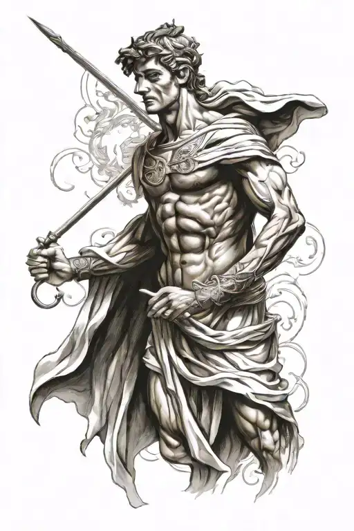 greek god hermes greek god full arm sleeve tattoo design idea
