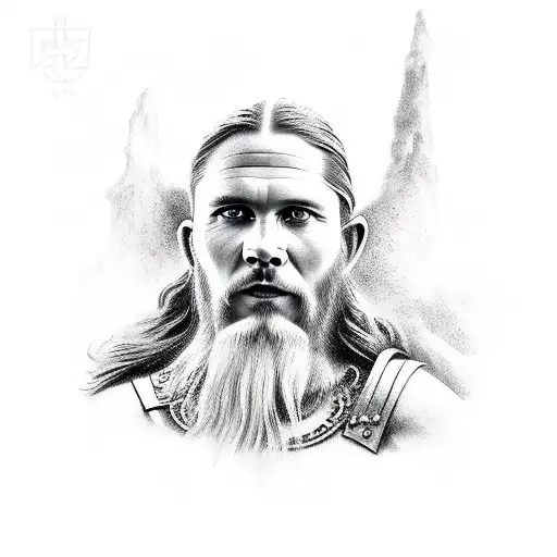 Viking Man,İtalian Woman Couple tattoo design idea