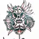 bad Times, good Times, chicano style, evil flower tattoo design idea