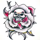 bad Times, good Times, chicano style, evil flower tattoo design idea