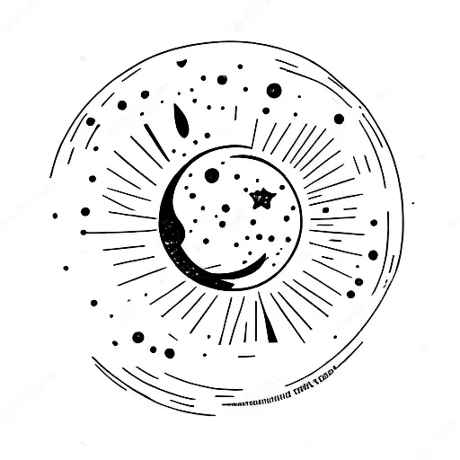 two hands leaving with a moon behind  tattoo design idea