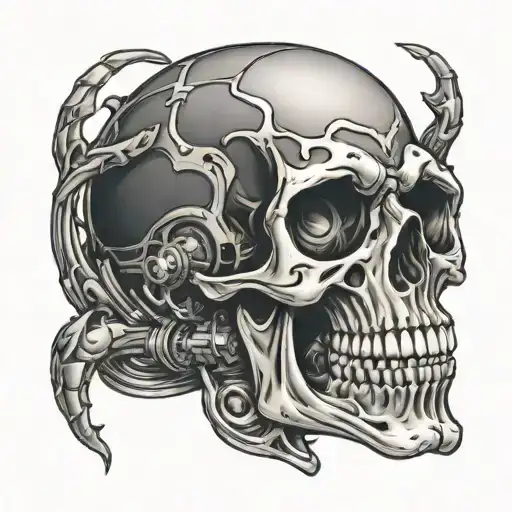 turbo skull tattoo design idea