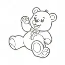gummy bear tattoo design idea