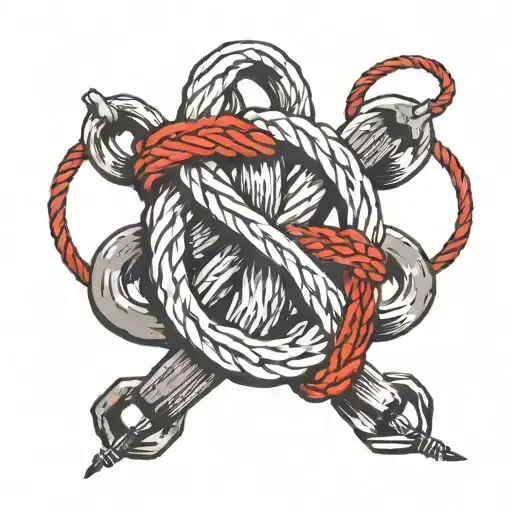 red string tied together tattoo design idea