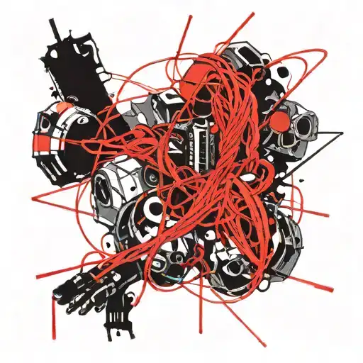 red string tied tattoo design idea