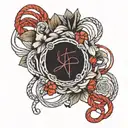 red string tied tattoo design idea