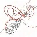 red string tied together tattoo design idea