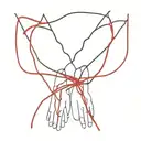 red string tied together tattoo design idea