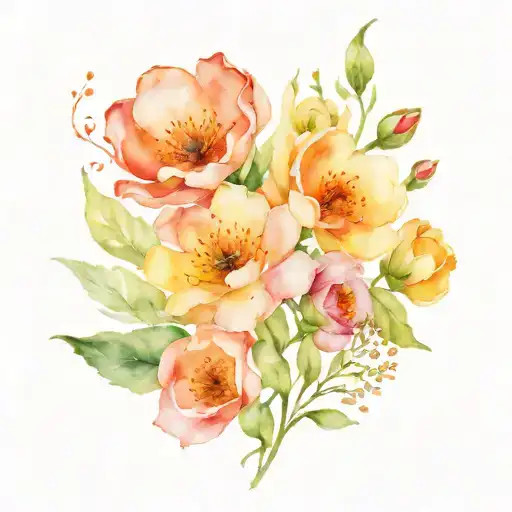 birth flowers May June August September November December tattoo design idea