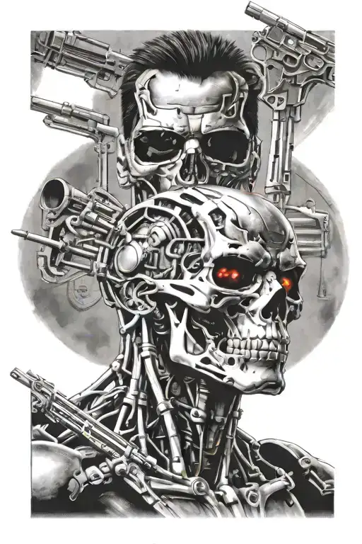 terminator  movie scene tattoo design idea