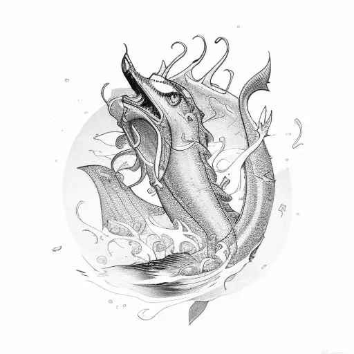 siren sea tattoo design idea