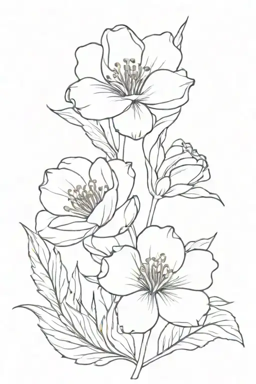 January and August birth flowers tattoo design idea