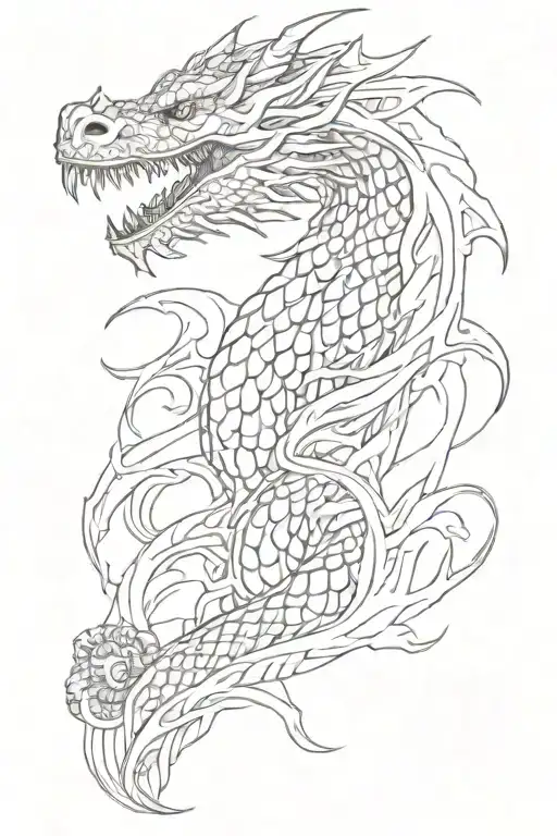 Dragon scales forming tattoo design idea